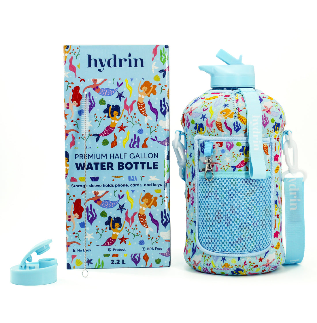Half Gallon Water Bottle with Sleeve (Floral) – Hydrinco